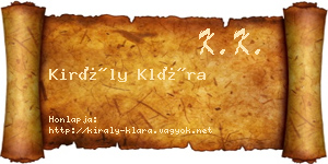 Király Klára névjegykártya